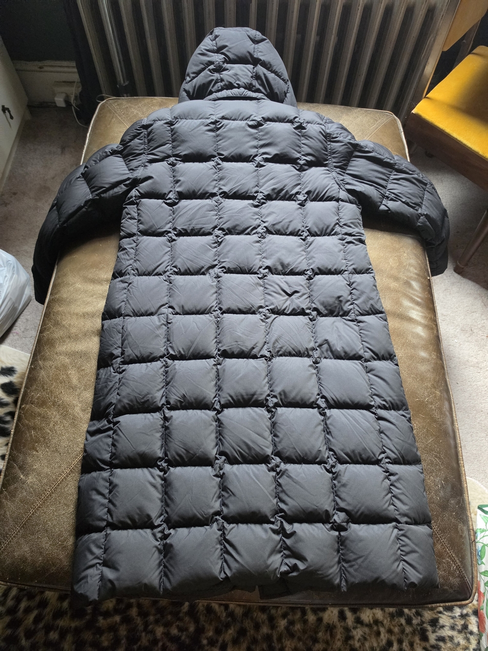 Lands' End Women's Black Long Hooded Puffer Coat - Picture 2 of 5